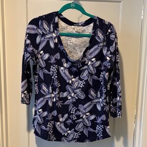 EUC Tommy Bahama 100% Cotton 3/4 Sleeve Top! Women’s size small!